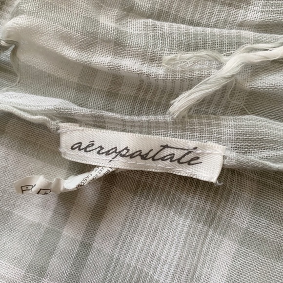 Sheer Grey and White Striped Scarf - Picture 2 of 2